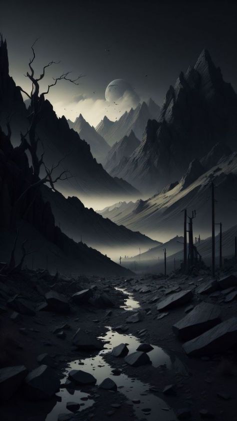 Night Landscape Photography, Scary Night, Amoled Wallpapers, Dark Landscape, Graphisches Design, Animation Artwork, Best Wallpaper, Night Landscape, Anime Backgrounds Wallpapers