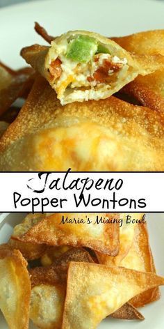 Wonton Jalepeno Popper, Jalapeño Popper Wantons, Savory Snacks For A Crowd, Jalapeno Popper Wontons, Jalapeno Recipe, Jalapeno Wonton Poppers, Wonton Wrapper Recipes, Jalapeno Pepper, Jalapeño Poppers