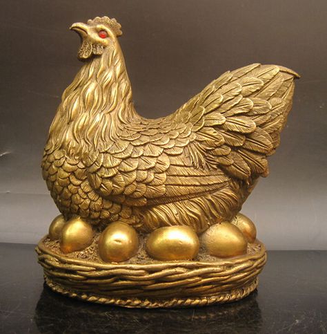 Copper Large hen decoration golden egg Gold Bullion Bars, Gold Inspiration, Gold Everything, Tree Statues, Golden Egg, Gold Money, Money Pictures, Gold Bullion, Dark Wallpaper Iphone