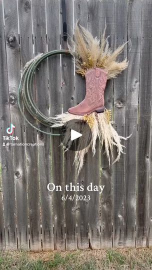 23 reactions · 4 comments | What a year can do wow! #lasso #latiat #rope #pampas #boot #pampasgrass #rustic #boho #western #country #cowboy #cowgirl #texas #oklahoma #colorado #arizona #NewMexico #Wyoming #Nebraska #wreath | Tarnation Creations | Shania Twain · You're Still The One You're Still The One, Still The One, Country Cowboy, Shania Twain, Rustic Boho, Cowboy Cowgirl, Pampas Grass, Wyoming, Nebraska