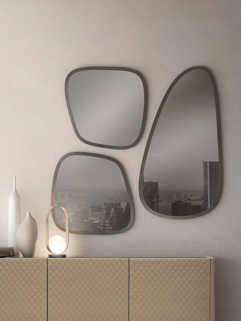 Rounded Mirror, Rounded Wall, Mounted Mirrors, Elegant Wall Decor, Mirror Dining Room, Illuminated Mirrors, Bronze Frame, Bronze Mirror, Outdoor Pendant Lighting