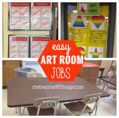 Art Classroom Jobs, Art Room Rules, Student Job, Routine Work, Classroom Management Elementary, Class Inspiration, Class Jobs, Art Education Lessons, Jobs In Art