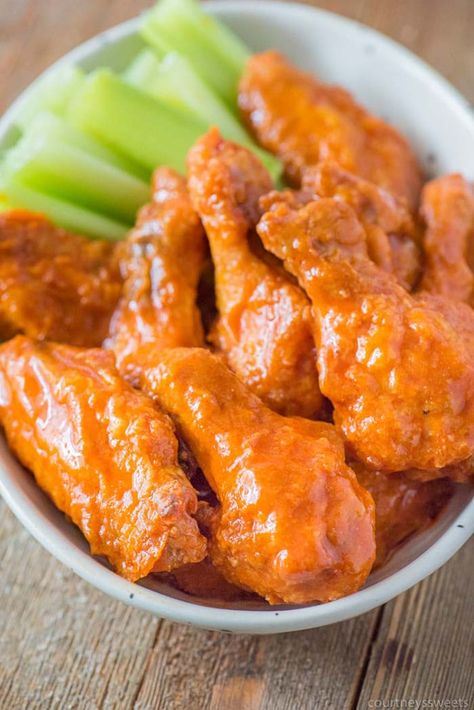 Baked Hot Wings | Courtney's Sweets Baked Hot Wings Recipe, Easy Baked Chicken Wings, Hot Wings Recipe, Baked Hot Wings, Wings Recipe Baked, Hot Chicken Wings, Hot Wing Recipe, Hot Wing Sauces, Wing Sauce Recipes