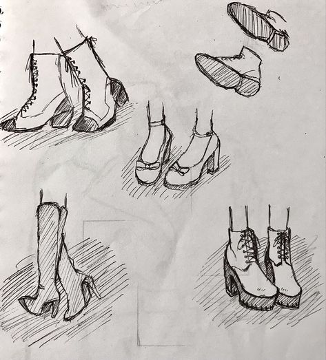 Shoe Gesture Practice, Shoes Draw, Drawing Pro, Drawing Hacks, Drawing Hair Tutorial, Drawing Hair, Tutorials Drawing, Shoes Drawing, Simple Shoes