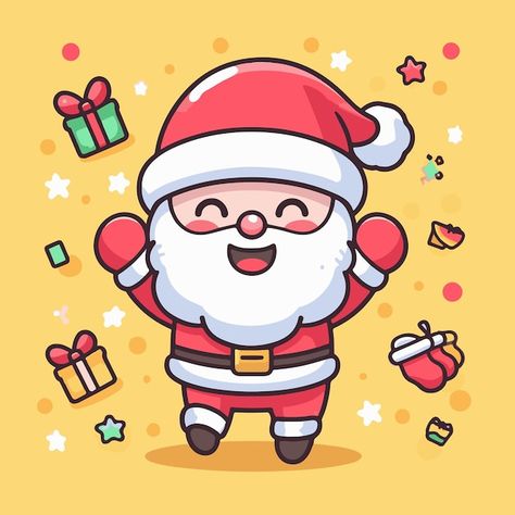 Cute santa claus vector illustration hap... | Premium Vector #Freepik #vector #illustration #santa-claus #happy-christmas #happy-holiday Santa Claus Drawing Illustration, Santa Claus Illustration, Santa Claus Drawing, Chalkboard Drawing, Santa Cartoon, Santa Claus Vector, Cute Santa Claus, Chalkboard Drawings, Cute Santa