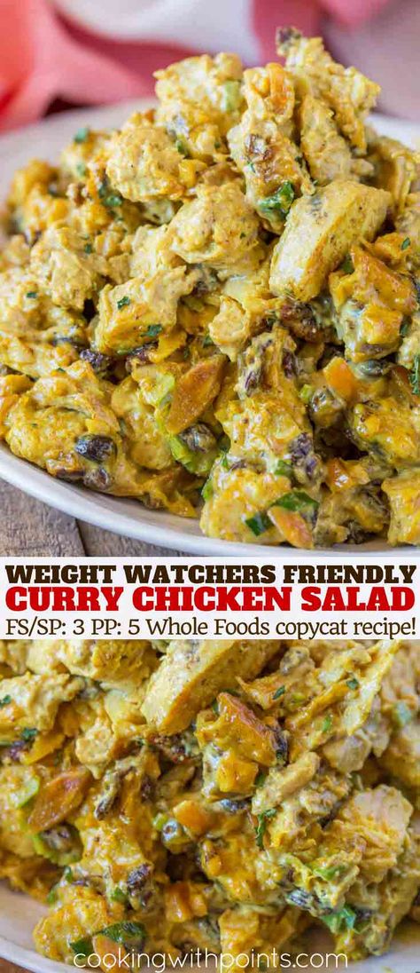 Recipe With Greek Yogurt, Weight Watchers Pasta, Curry Salad, Curry Chicken Salad, Almond Chicken, Chicken Salads, Weight Watchers Chicken, Chicken Curry Salad, Mango Chutney