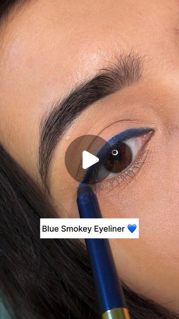 Puja on Instagram: "Comment ‘BLUE’ for Link💙

This Kajal is a 
✅ dual end
✅ affordable
✅ creamy
✅ highly pigmented Kajal

Follow for more! Save for later🫰

Best colorful smokey liner for all brown eyes.
Looks perfect on all Indian eyes brown to black 🖤🤎
.
.
.
#kajalmakeup #blueeyeliner #kajal #eyemakeup #easymakeup" Kajal Eyes Indian, Kajal Looks Eye Makeup Indian, Kajal Eyes Indian Aesthetic, Blue Kajal Look, Blue Kajal Eyes, Kajal In Eyes, Indian Eyes, Smokey Eyeliner, Blue Eyeliner