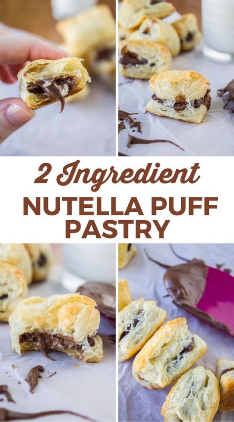 Whip up these delicious and easy 2-Ingredient Nutella Puffs in no time! Made with just puff pastry and Nutella, these sweet treats are perfect for a quick dessert or snack. Crispy on the outside and filled with rich, creamy Nutella, they’re sure to satisfy your sweet tooth with minimal effort. Easy Nutella Puff Pastry Recipes, Puff Pastry Nutella Twist, Nutella Puffed Pastry, Nutella Snacks Quick Easy, Nutella Puff Pastry Recipes, Puff Pastry Nutella, Nutella Puff Pastry, Easy Dinner Desserts, English Desserts