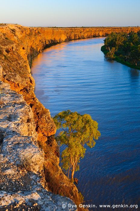 Big Bend at Sunset, Murray River, South Australia, Australia. Big Bend clay cliffs between Swan Reach and Nildottie towns on Murray river at sunset. Murray River, Kangaroo Island, Australian Travel, Adelaide South Australia, Coober Pedy, Big Bend, A Town, South Australia, Tasmania