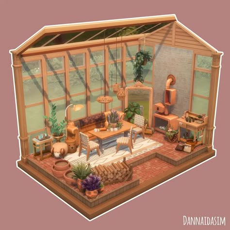 Dannaida (@dannaidasim) • Instagram photos and videos Sims Base Game House Interior, Sims Houses Interior, Sims 4 Dream Home Decorator Ideas, Aesthetic House Sims 4, Sims 4 Artist Room, Sims 4 Painter House, Sims 4 Cottage Interior, Sims4 Cozy House, Mermaid House Sims 4