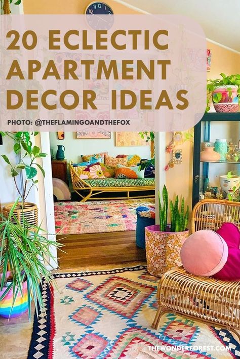 20 Eclectic Apartment Decor Ideas Worth Giving a Try Clean Eclectic Decor, Eclectic Modern Decor, Cozy Eclectic Home, Eclectic Boho Living Room, Diy Bohemian Decor, Eclectic Apartment Decor, Eclectic Decor Bohemian, Cozy Eclectic, Wonder Forest