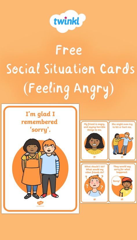 How To Say Sorry, Feeling Angry, Being Angry, Free Feeling, Discussion Prompts, Stem Resources, Say Sorry, Inclusive Education, Special Educational Needs