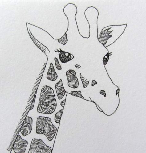 Line drawing of a giraffe by Clare Willcocks Easy Giraffe Drawing, Drawing Of A Giraffe, Cute Giraffe Drawing, Animal Line Drawings, Giraffe Drawing, Sharpie Drawings, Giraffe Painting, Giraffe Art, Simple Line Drawings