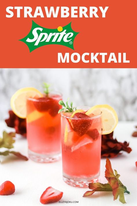 strawberry sprite Refreshing Strawberry Drinks, Sprite Fruit Drink, Fancy Drinks Without Alcohol, Dinner Drinks Nonalcoholic, Non Alcoholic Drinks Strawberry, Fruity Non Alcoholic Drink Recipes, Sparkly Non Alcoholic Drinks, Strawberry Sprite Drink, Sprite Cocktails Non Alcoholic