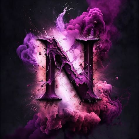 N Wallpaper Letter Aesthetic, N Letter Design, Best Car Photo, Purple Background Images, Letter Art Design, Glittery Wallpaper, Stylish Alphabets, Blur Background Photography, Black And White Art Drawing