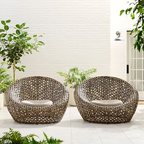 Montauk Outdoor Nest Chair - Antique Palm Comfortable Outdoor Furniture, Nest Chair, Sitting Areas, Oversized Furniture, Cafe Lights, Rain Or Shine, Outdoor Lounge, Lounge Chairs, West Elm