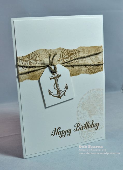 Cards For Guys, Sea Cards, Man Cards, Nautical Cards, Mens Cards, Guy Cards, Cards Masculine, Men's Cards, Masculine Birthday Cards