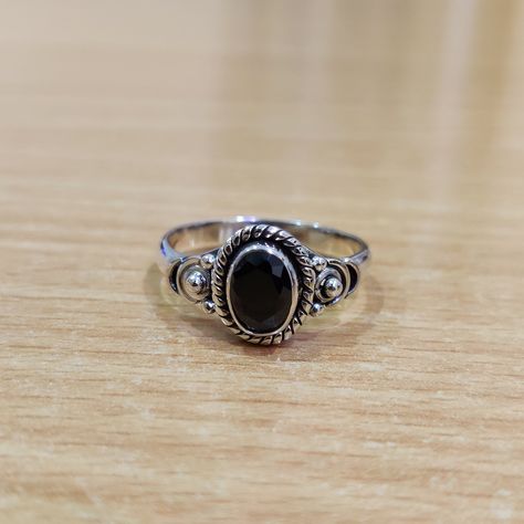 Affordable Rings, Black Stone Ring, Natural Gemstone Ring, Black Onyx Ring, Jaipur Rajasthan, Onyx Ring, Silver Rings Handmade, Jewelry For Her, Jaipur India