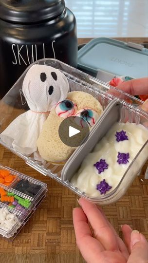 4.6K views · 5.1K reactions | 👻🍊Save these spooky lunchbox ideas that your little ones will love! How fun is this ghost orange, skull sandwich, and yogurt with spider sprinkles? These easy Halloween-themed lunch ideas are sure to be a hit!

Did you know that you can easily shop our videos on LTK? Just search for YWM_Family, and make sure to follow us there too for exclusive in-app content! 🖤 🧡 

#SpookySnacks #HalloweenLunchBox  #HalloweenIdeas #Halloween2024 #SpookySeason #LunchBoxIdeas | YWM Family | Jack Lenz · Goosebumps Theme Song (Unreleased Extended Version) Spooky Lunch, Halloween Lunch Box, Spooky Snacks, Halloween Treats Easy, Fall Foods, Lunchbox Ideas, Easy Halloween, Theme Song, Lunch Ideas