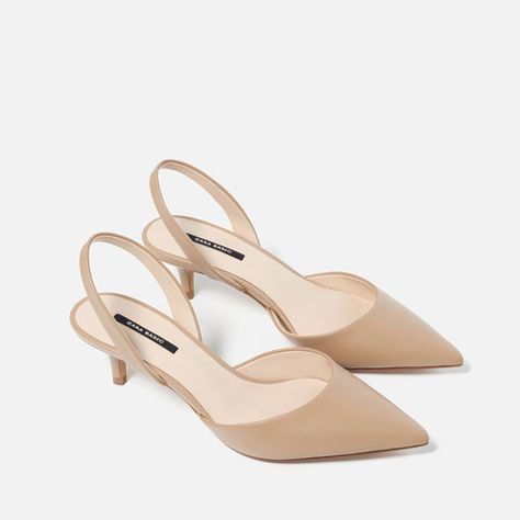 Image 6 of MEDIUM HEEL SLINGBACK SHOES from Zara Hak Tinggi, Office Shoes Women, Shoes Heels Classy, Mid Heel Shoes, Classy Shoes, Girly Shoes, Slingback Shoes, Elegant Shoes, Aesthetic Shoes