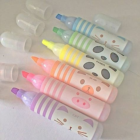 Aesthetic Markers, Soft Kidcore Aesthetic, Soft Kidcore, Kidcore Aesthetic, Cute Stationary School Supplies, Cute School Stationary, Kawaii School Supplies, Cool School Supplies, Study Stationery