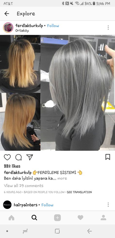 Pelo Color Ceniza, Silver Grey Hair Dye, Grey Hair Color Silver, Glow Hair, Grey Hair Dye, Grey Hair Transformation, Short Silver Hair, Grey Hair Inspiration, Beautiful Gray Hair