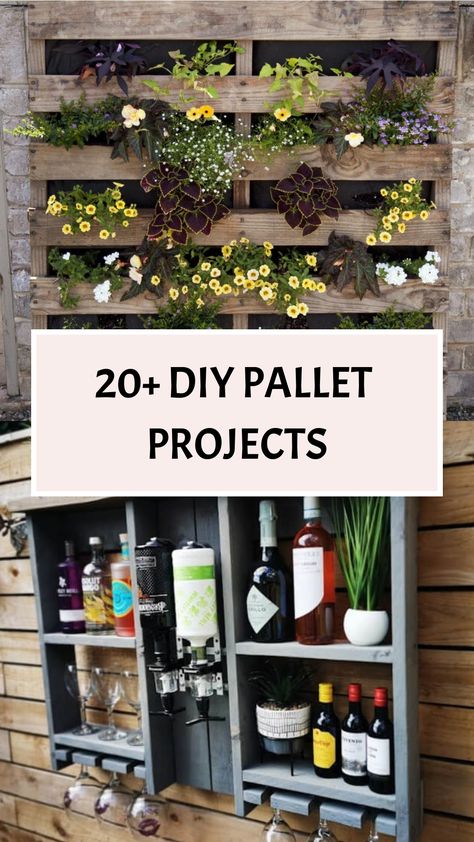 20+ DIY Pallet Projects Things To Make From Pallets Diy Projects, Things To Make With Pallets, Diy Pallet Projects For Beginners, Pallet Garden Walls, Outdoor Pallet Projects, Repurpose Pallets, Outdoor Shelves, Pallet Wall Shelves, Garden Loungers