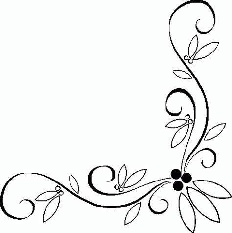 Border,Corner,Center Floral Patterns for Your Embroidery Works ... Corner Borders Designs, Floral Corner Border, Corner Embroidery Designs, Clipart Borders, Corner Border, Beautiful Borders, Corner Borders, Colorful Borders Design, Page Borders Design