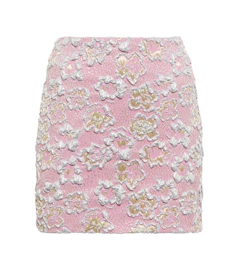 Miu Miu - Floral brocade miniskirt | Mytheresa Pink Miniskirt, Designer Skirts, Belt Shop, Skirts For Women, Skirts Online, Chain Belt, Maxi Skirts, Miu Miu, Chain