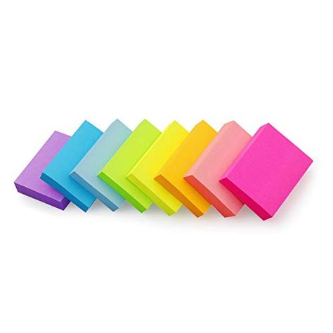 Sticky Notes 1.5x2 inch Bright Colors Self-Stick Pads 8 Pads/Pack 100 Sheets/Pad Total 800 Sheets Stick Notes, Aura Colors, Blue Tree, Post It Notes, Office Products, Strong Adhesive, Sticky Notes, Flower Shape, Recycled Paper