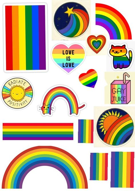 Lgbt Sticker, Saga Art, Gay Sticker, Rainbow Tattoos, Pride Stickers, Lgbt Art, Rainbow Aesthetic, Printable Scrapbook Paper, Rainbow Stickers