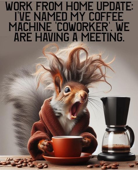 Happy Thursday! One day away from FRIYAY 🥳 #coffeetime Millennial Office, Thursday Funny, Thursday Coffee, Good Morning Team, Funny Squirrel Pictures, Funny Good Morning, Workplace Memes, Funny Good Morning Images, Thursday Humor