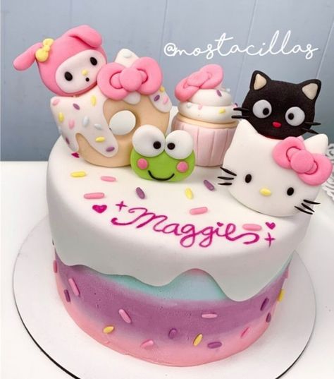 Sanrio Themed Cake, Sanrio Birthday Cake Ideas, Sanrio Cakes Birthday, Hello Kitty And Friends Birthday Party Ideas, Hello Kitty Cakes Birthday, Sanrio Cake Ideas, Hello Kitty Cake Ideas Birthdays, Sanrio Birthday Party Decorations, Hello Kitty And Friends Birthday Party