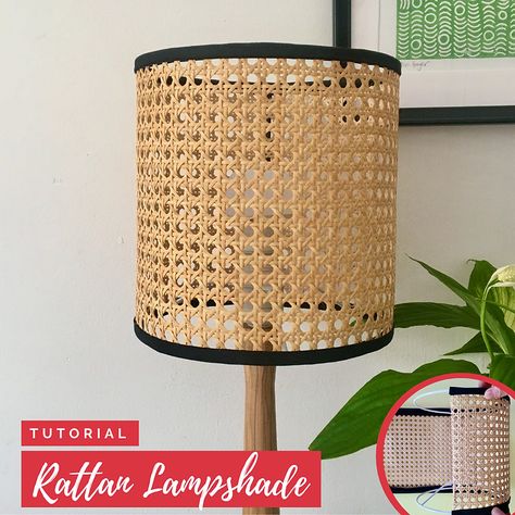 Woven Lampshade Diy, Diy Fluted Lamp Shade, Diy Rattan Lamp, Basket Lampshade Diy, Diy Rattan Lampshade, Diy Boho Lampshade, Lampshade Inspiration, Lampshade Making, Diy Rattan