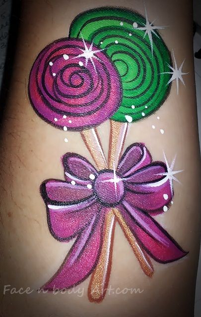 Candy face paint Christmas Face Painting, Cheek Art, Girl Face Painting, Shopkins Party, Face Paintings, Belly Painting, Facepainting Ideas, Face Painting Designs, Candy Girl