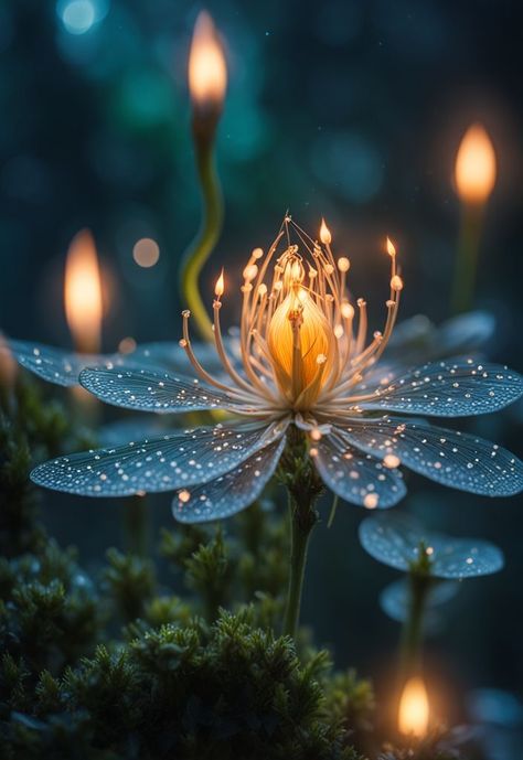 Firefly Aesthetic, Fireflies Art, Firefly Photography, Firefly Art, Dragonfly Painting, Glowing Flowers, Solar Flower, Fantasy Background, Midnight Garden