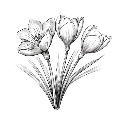 Premium Photo | Crocus Flowers Vector Illustration With Classic Tattoo Motifs Crocus Flower Drawing, Crocus Flower Tattoo, Crocus Drawing, Crocus Flowers, Crocus Flower, Flowers Drawing, Flowers Vector, Classic Tattoo, Sketch Inspiration