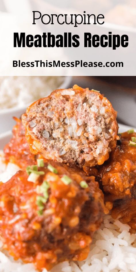 Minute Rice Recipes Ground Beef, Ground Beef And Pork Blend Recipes, Porkie Pine Meatballs Ground Beef, Porcupine Balls, Meatballs With Rice, Porcupine Meatballs Recipe, Ground Beef Meatballs, Porcupine Meatballs, Ground Pork Recipes