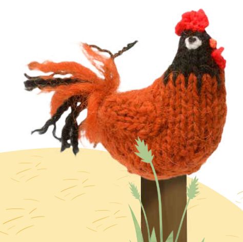 Rooster Free Knitting Pattern (Extract from "Farmyard Knits" by Fiona Goble) Emmaus Craft, Knitted Chicken, John Welch, Rabbit Applique, Knitted Purse, Knitted Gifts, Miniature Knitting, Knitting Toys, Knitted Toys Free Patterns