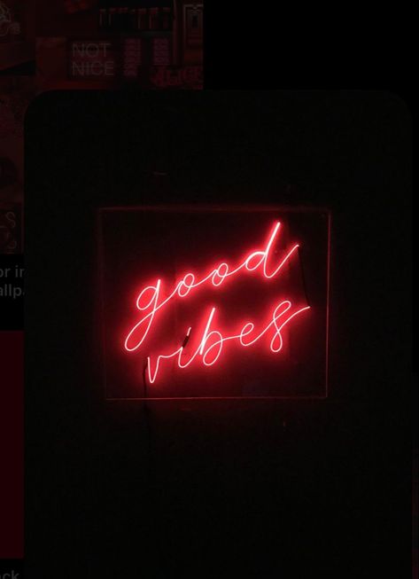 Good Vibes Neon Sign, Vibes Neon Sign, Colour Wall, Snap Quotes, Red Aesthetic, Neon Sign, Wall Colors, Good Vibes, Art Collection