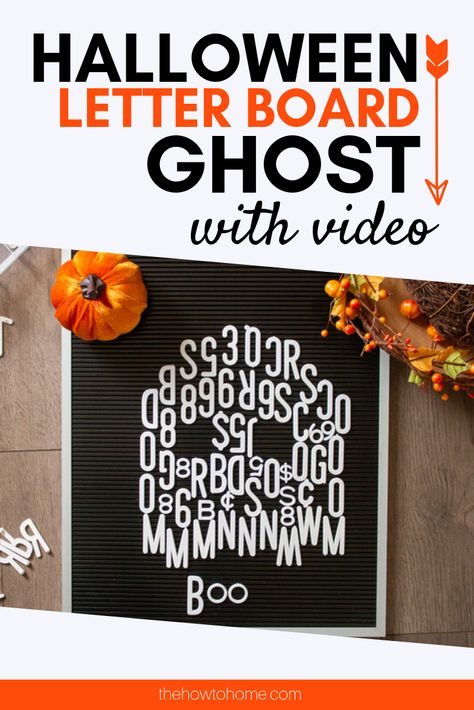 Grab your letterboard and all your letters, numbers, and symbols and make this adorable Halloween Letter Board Ghost. Super Easy with a video to follow along with. #Halloween #LetterBoard #ThriftystyleTeam #TheHowToHome #Ghost Ghost Letterboard, Cute Halloween Letter Board Quotes, Halloween Letterboard, Thrifty Style, Diy Halloween Candy, Letterboard Signs, Simple Diys, How To Make Letters, House Letters