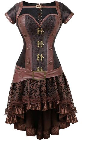 Kranchungel Steampunk Corset Skirt Renaissance Corset Dress for Women Gothic Burlesque Corset Dress Vintage, Gothic Corset Dresses, Steampunk Corset Dress, Corset Steampunk, Lace Corset Dress, Female Pirate Costume, Rok Outfit, Steampunk Skirt, Bustier Lingerie