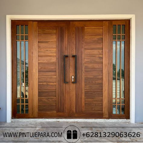 Pintu kayu jati jendela ganda 2 daun minimalis PJ-333 Windows Design, Front Doors With Windows, Window Design, Front Door, Quick Saves, Design