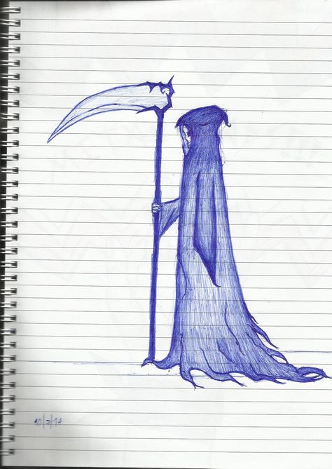 Grim Reaper Drawing, Reaper Drawing, Badass Drawings, Hipster Drawings, Optical Illusion Drawing, Scary Drawings, Anime Drawing Books, Disney Art Drawings, Meaningful Drawings