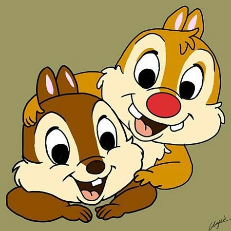 *CHIP 'N' DALE Chip And Dale Drawing, Chip Und Chap, Chip Y Chop, Disney Chip And Dale, Disney Sleeve, Easy Disney Drawings, Disney Chip, Childhood Characters, Chip N Dale