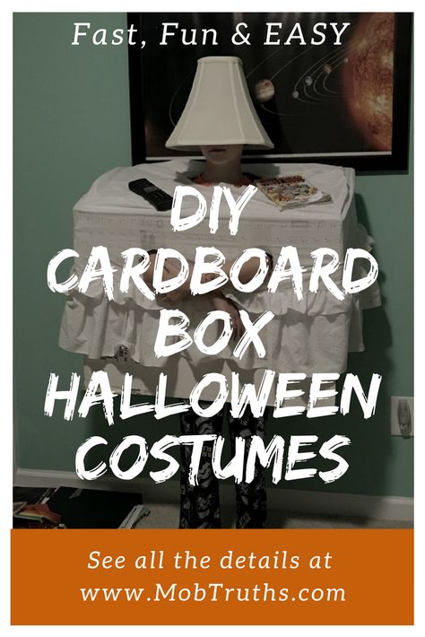 Easy Do it yourself Halloween costume ideas for kids and adults. These Fast DIY halloween costumes only require a cardboard box! #halloween #halloweencostumes #DIYhalloweencostumes #halloweencostumesforkids #kidshalloweencostumes #halloweencostumeideas Box Halloween Costumes, Diy Halloween Costume Cardboard, Halloween Costumes Cardboard, Cardboard Box Halloween Decor, Box Costumes For Adults, Cardboard Box Halloween Costumes, Cardboard Costumes Diy Easy, Cardboard Costumes Diy, Cardboard Halloween Costumes