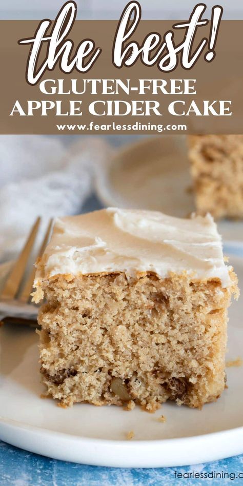 Cinnamon Buttercream Frosting, Apple Cider Cake, Gluten Free Apple Recipes, Gluten Free Apple Cake, Cider Cake, Cider Donuts Recipe, Apple Cider Donuts Recipe, Pumpkin Cupcake Recipes, Cinnamon Frosting