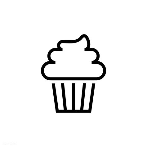 Cupcake With Frosting, Cafe Icons, Cupcake Icon, Cake Icon, Cupcake Vector, Cupcake Logo, Baking Logo, Cake Vector, Recipe Drawing