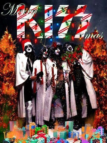 Kiss Band Christmas Photos, Kiss Band Christmas, Heavy Metal Christmas, Metal Pictures, Kiss Group, Stranger Things Christmas, Kiss Artwork, Gene Simmons Kiss, Merry Kissmas