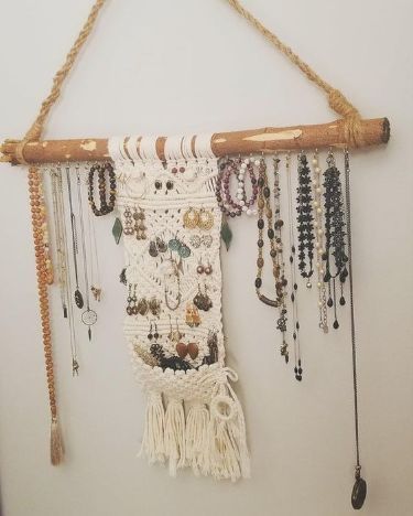 Create Pin for ad Macrame Jewelry Organizer, Diy Boho Jewelry Holder, Macrame Necklace Holder, Macrame Jewelry Hanger, Macrame Jewelry Holder Tutorial, Macrame Jewellery Holder, Macrame Jewelry Holder Diy, Macrame Earring Holder Diy, Macrame Organizer Diy